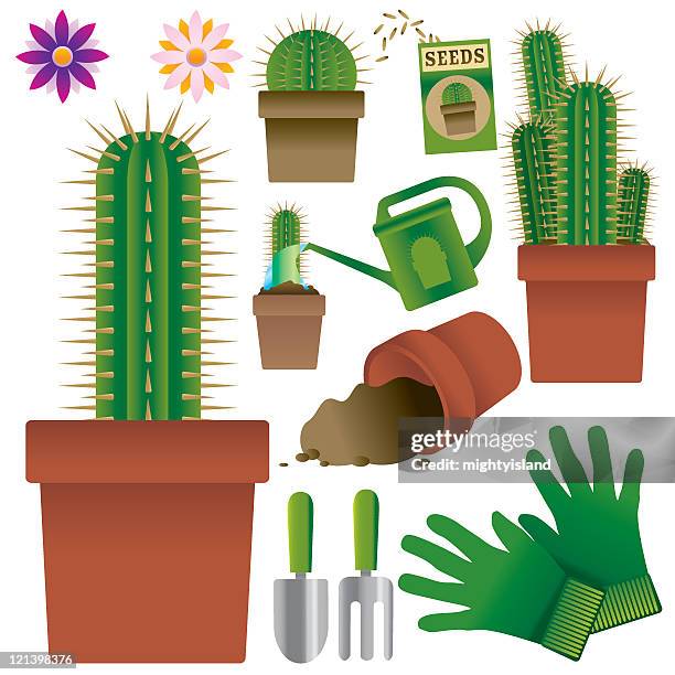 cacti - compost stock illustrations