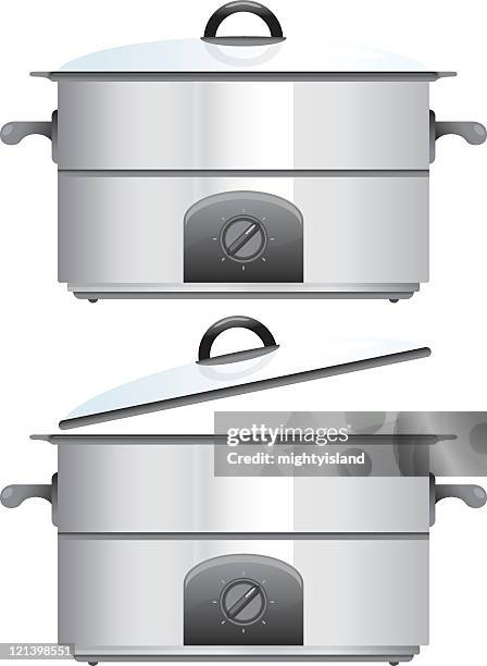 crock pot cooking utensil - pot roast stock illustrations