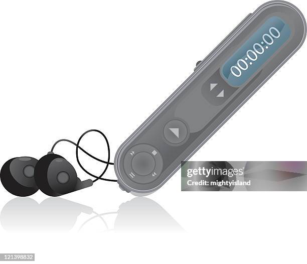 mp3 music ipod player - playlist stock illustrations