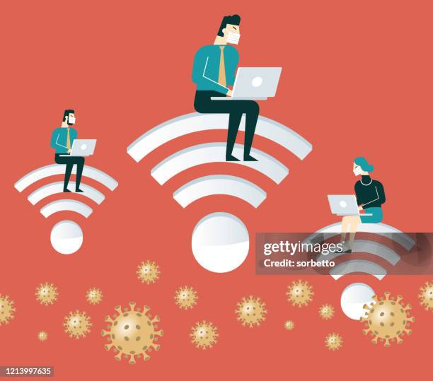 work from home - social gathering covid stock illustrations