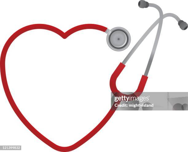 heart shaped stethoscope - stethoscope stock illustrations