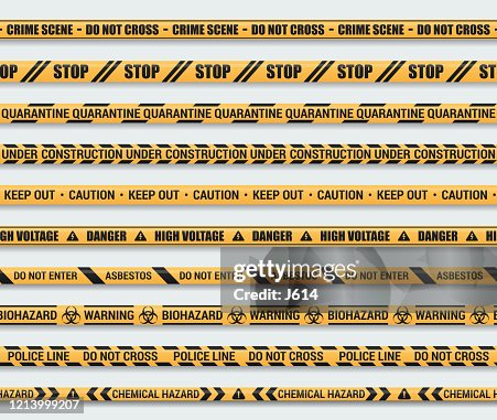 Seamless caution tape set Seamless caution tape set