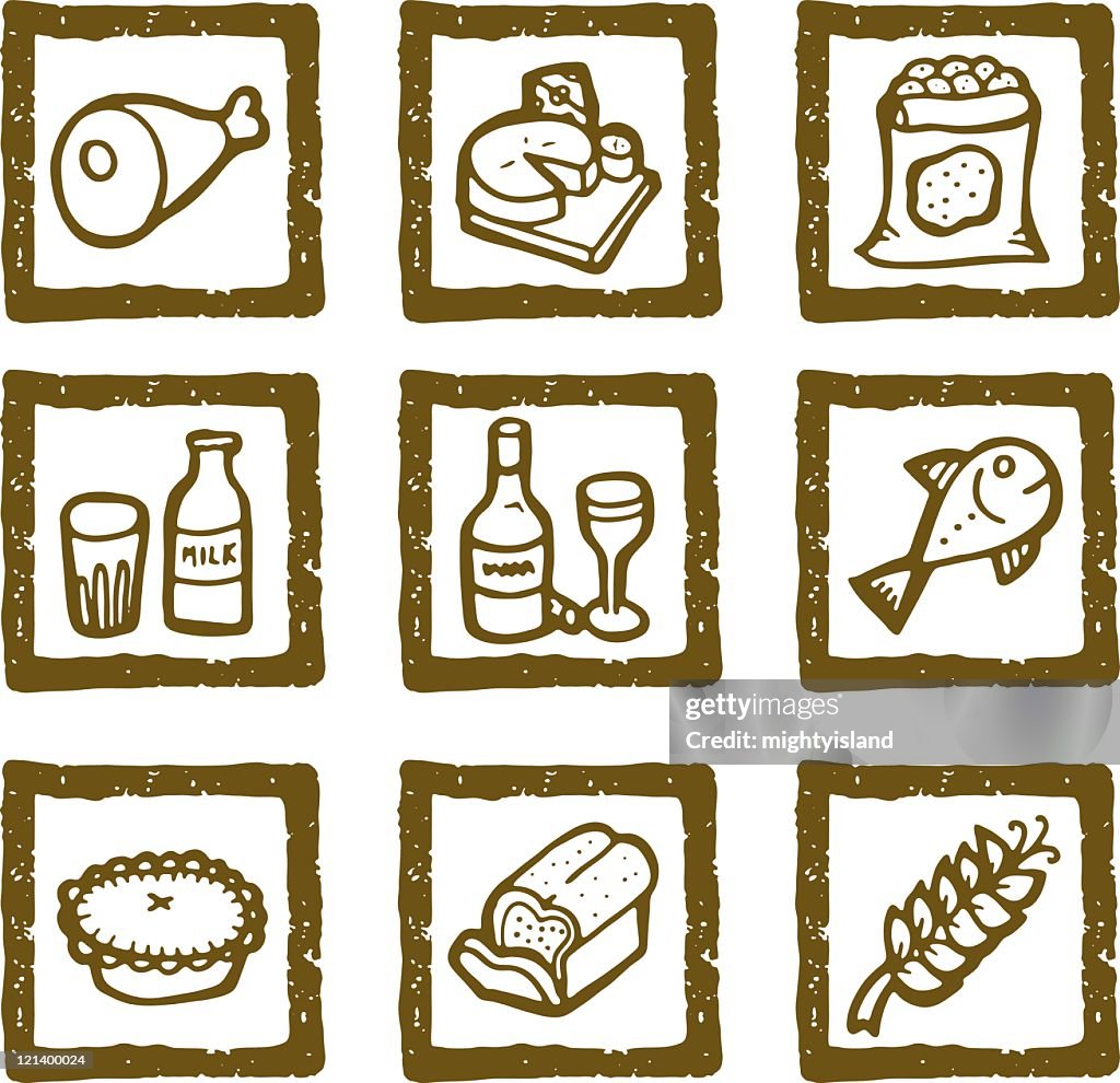 Hand drawn food icons