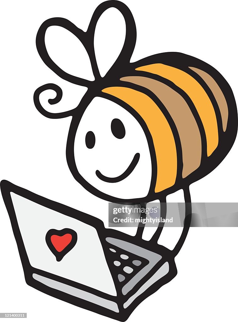 Bee With Laptop High-Res Vector Graphic - Getty Images