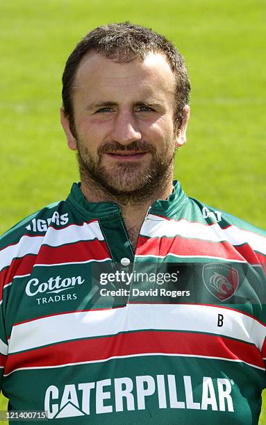 George Chuter of Leicester Tigers poses for a portrait during the team photocall held at Welford Road on August 19, 2011 in Leicester, England.