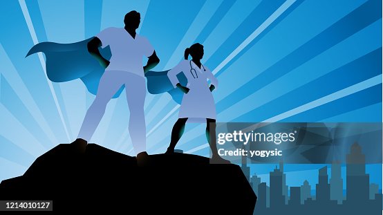 Vector Superhero Doctor Team Silhouette Stock Illustration Vector Superhero Doctor Team Silhouette Stock Illustration