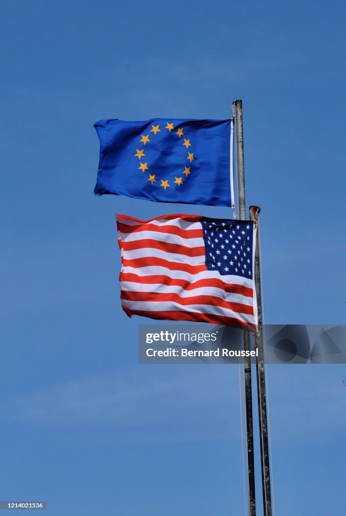 USA and European flags