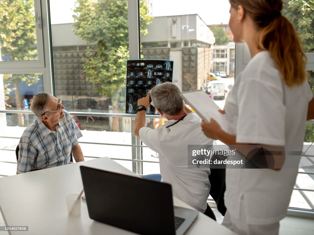 Doctor examining x-ray