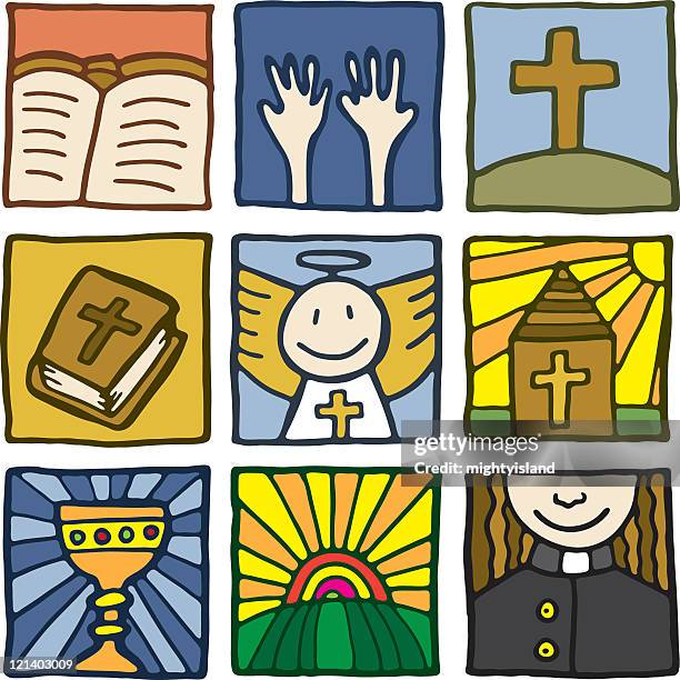 religious icon set - ministry stock illustrations