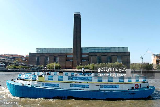 John McEnroe and Monica Seles on board the boat during Wimbledon on Water -Photocall at The River Thames in London, Great Britain.