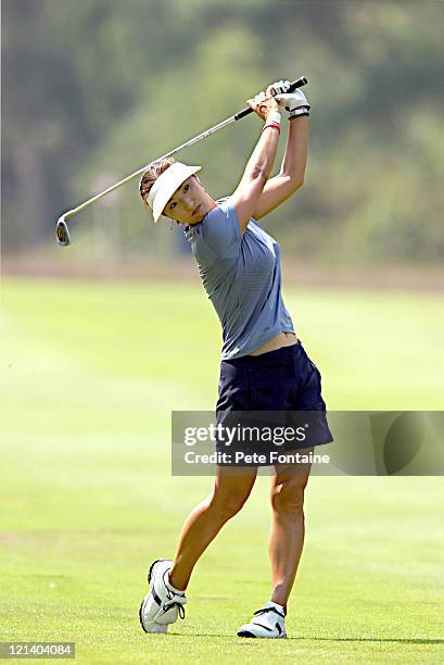 Grace Park competes during the third round of the Weetabix Women's British Open at the Sunningdale Golf Club on July 31, 2004