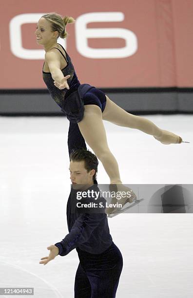 Canadian Olympic figure skaters Valerie Marcoux and Craig Buntin during practice at the Palavela figure skating and short track venue at the Torino...