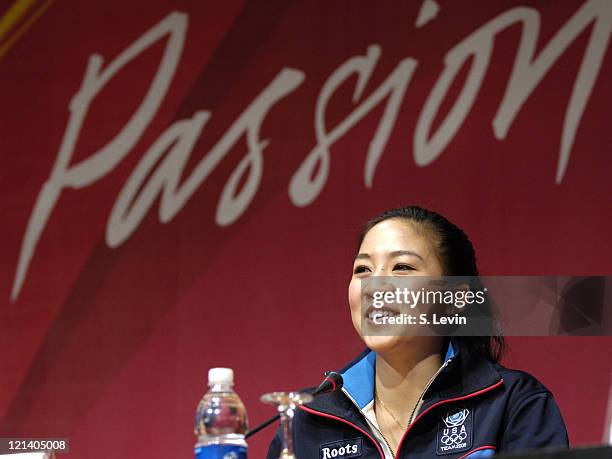 Michelle Kwan during a press conference at the XX Winter Olympics Main Press Center in Torino, Itlay on February 11, 2006.