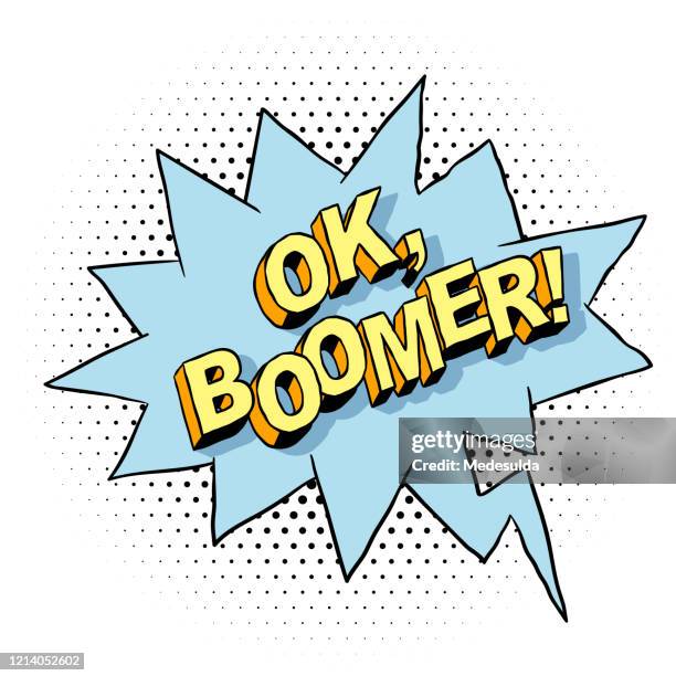 ok boomer - age contrast stock illustrations