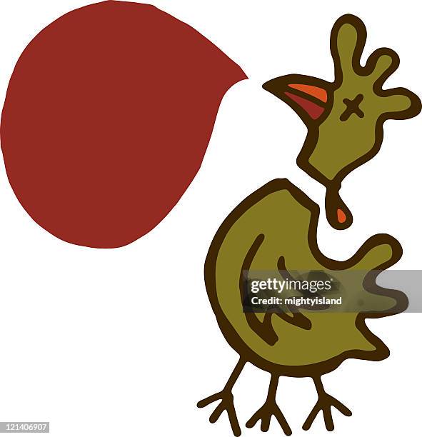 dead chicken - meat processing stock illustrations