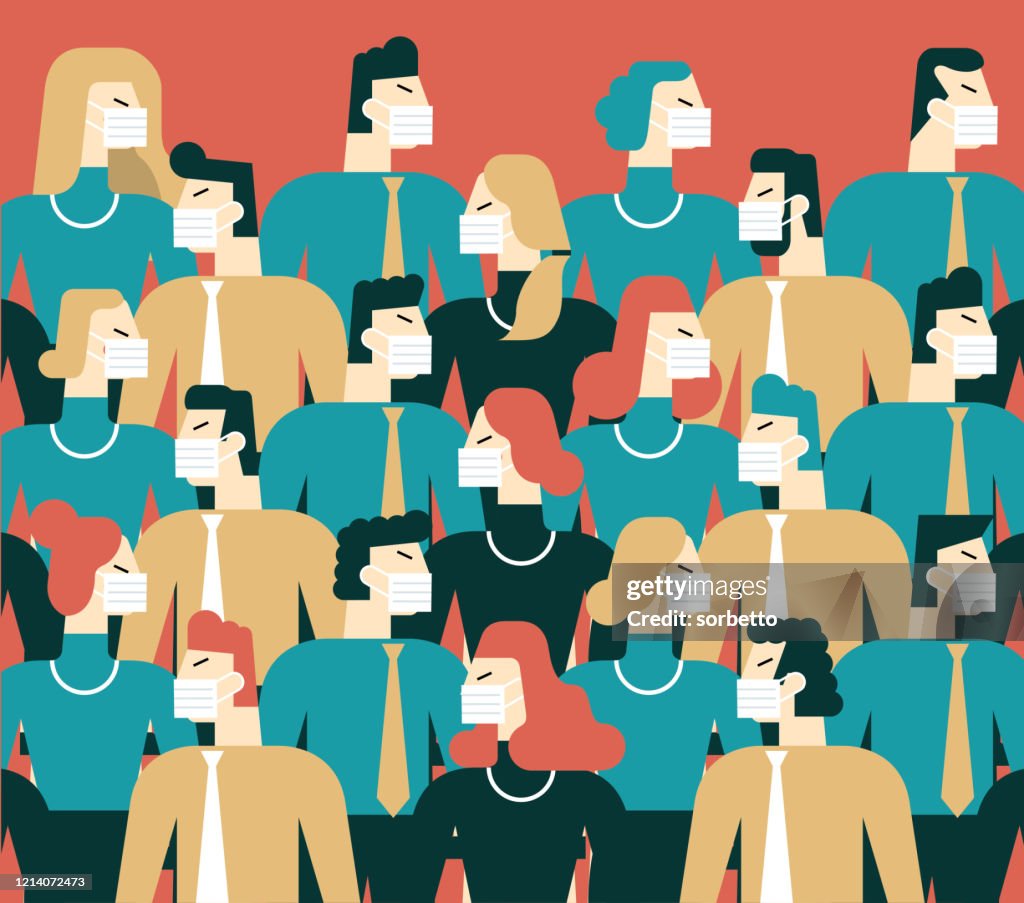 Personnes dans le masque médical blanc de visage