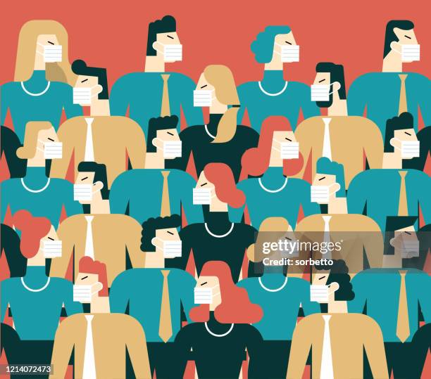 people in white medical face mask - healthy vs unhealthy lungs stock illustrations