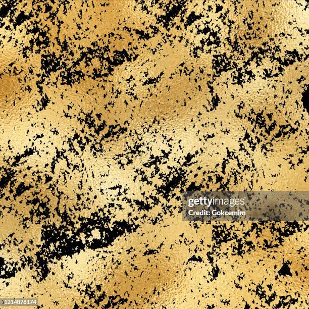 gold foil grunge texture background. abstract vector pattern. metallic golden texture for cards, party invitation, packaging, surface design. - brass background stock illustrations
