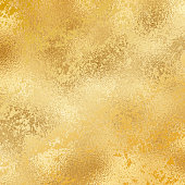 Gold foil grunge texture background. Abstract vector pattern. Metallic golden texture for cards, party invitation, packaging, surface design.