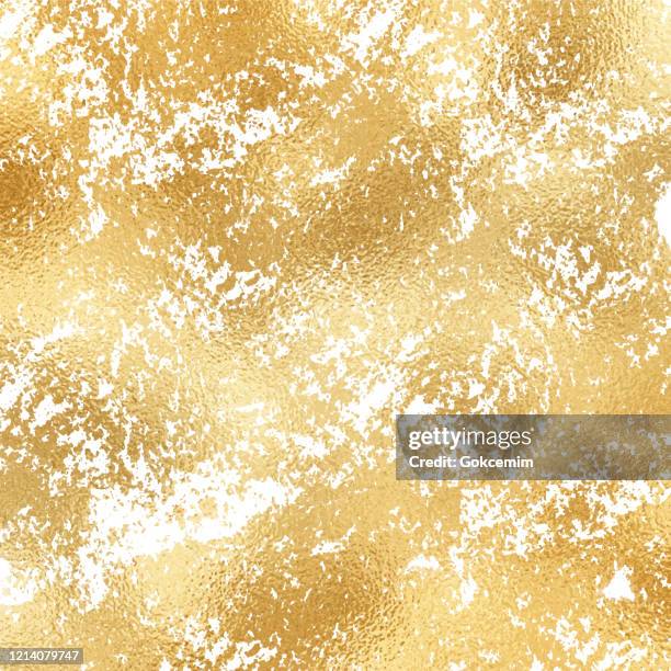gold foil grunge texture background. abstract vector pattern. metallic golden texture for cards, party invitation, packaging, surface design. - gold patina stock illustrations
