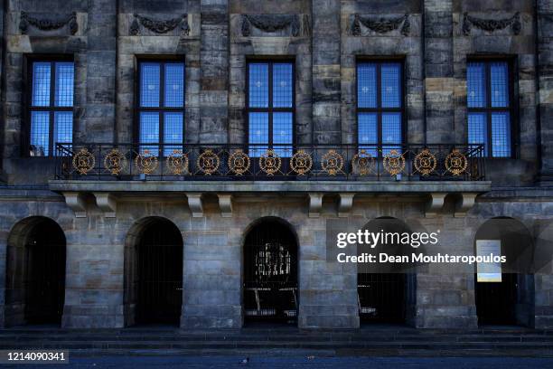 General view of Koninklijk Paleis or The Royal Palace Amsterdam will follow national policy regarding the coronavirus due to precautionary measures...