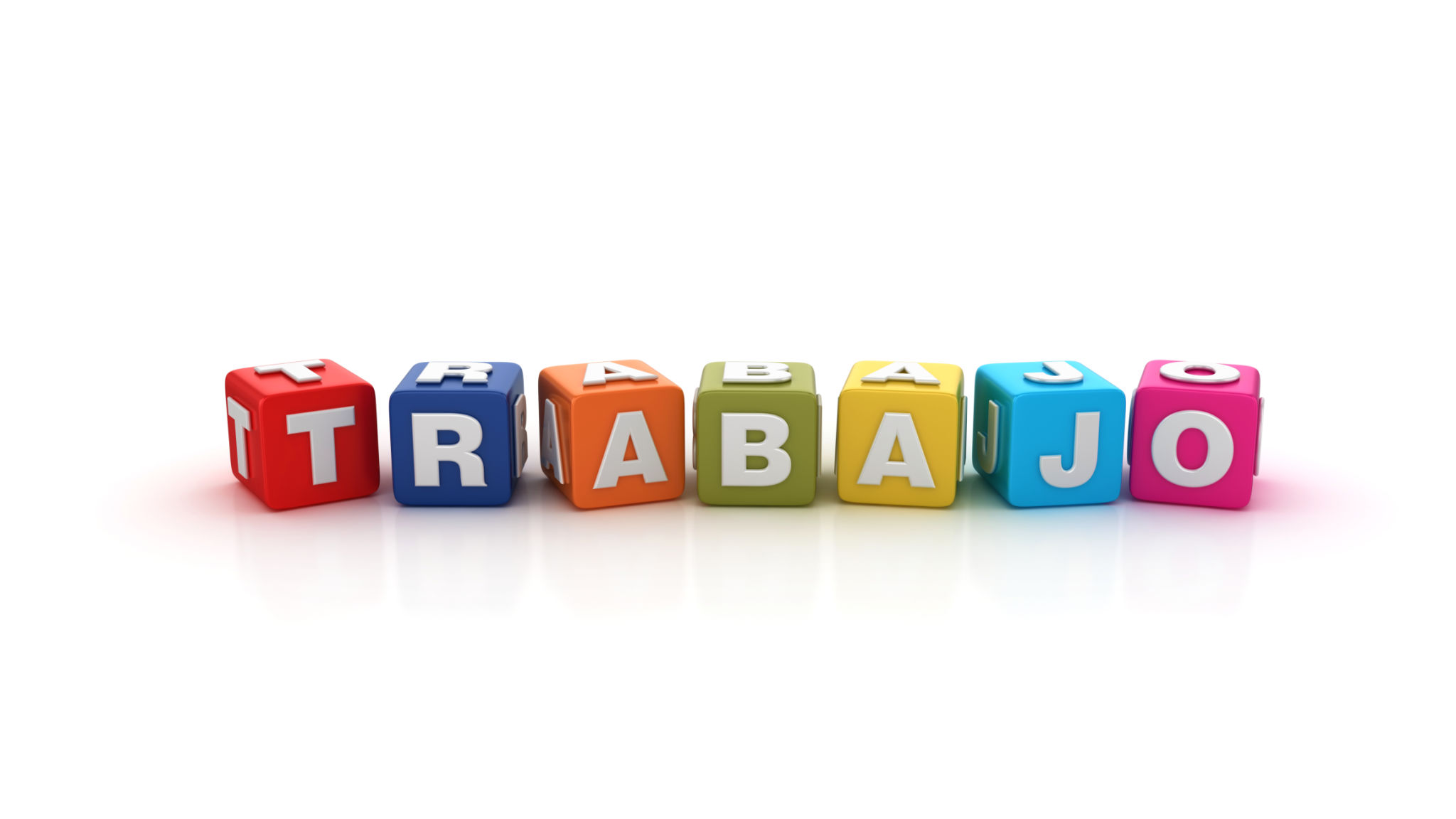 TRABAJO Buzzword Cubes - Mot espagnol - Rendu 3D TRABAJO Buzzword Cubes - Mot espagnol - Rendu 3D