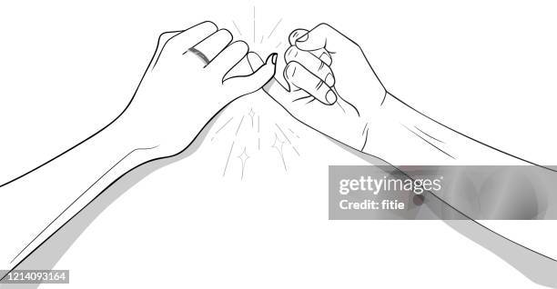 vector illustration of pinky promise. - pinky promise stock illustrations