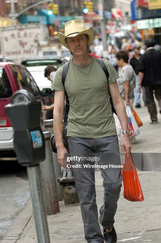 David Bowie Shops in New York City's Chinatown - July 27, 2004