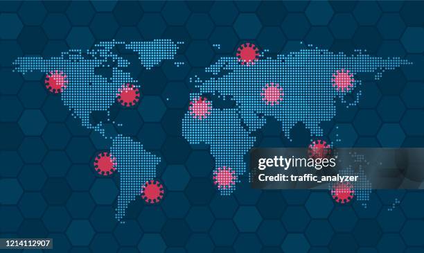 virus infection - world map - pandemic illness stock illustrations