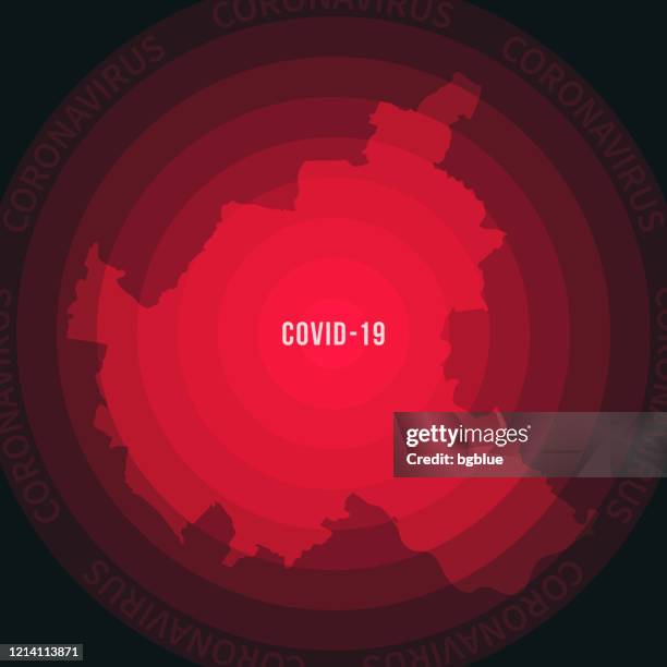hamburg karte mit der verbreitung von covid-19. coronavirus-ausbruch - hamburg stock-grafiken, -clipart, -cartoons und -symbole