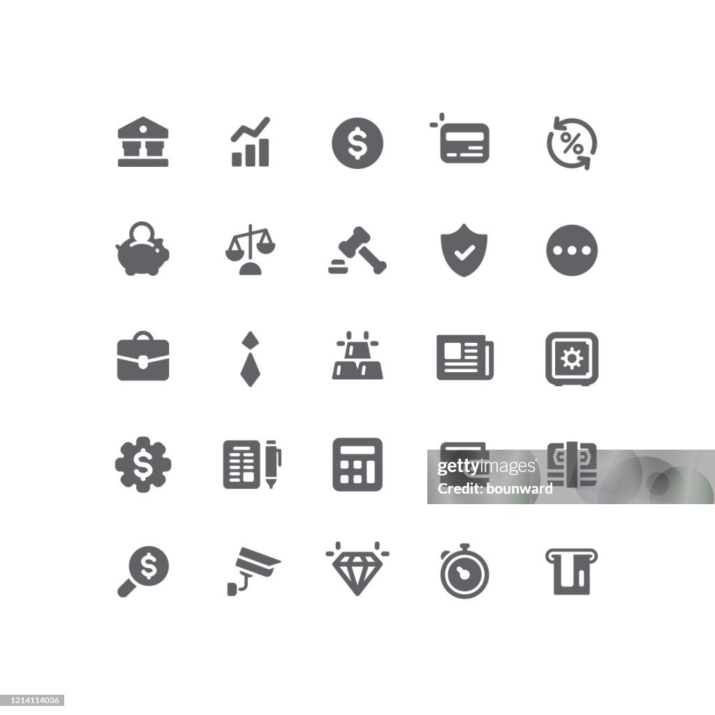 Bank & Finance Flat Icons