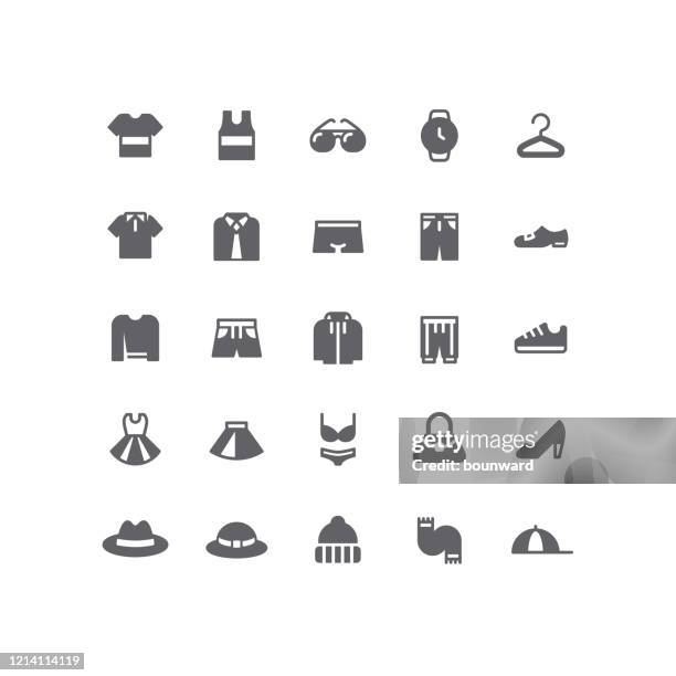 flat clothes icons - black polo stock illustrations