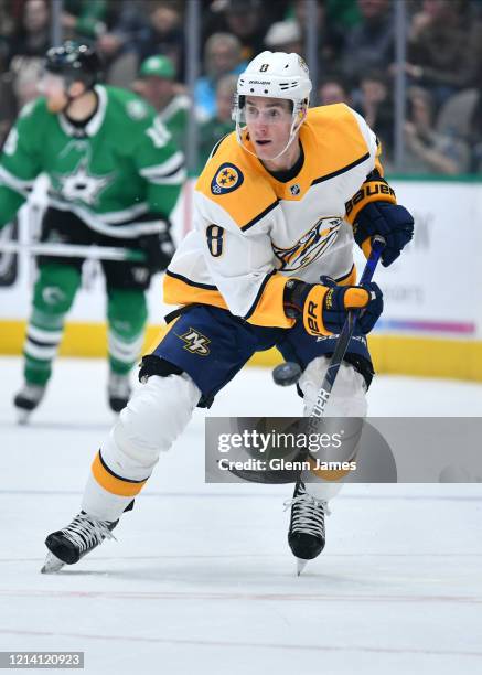 Kyle Turris of the Nashville Predators skates against the Dallas Stars at the American Airlines Center on March 7, 2020 in Dallas, Texas.