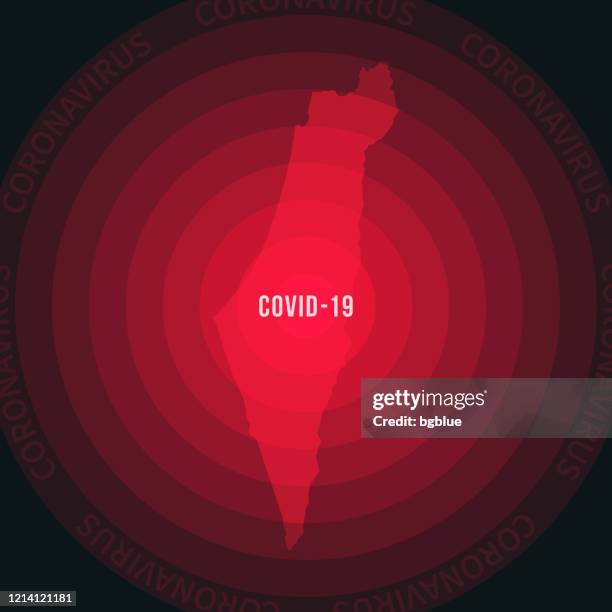 israel map with the spread of covid-19. coronavirus outbreak - tel aviv stock illustrations