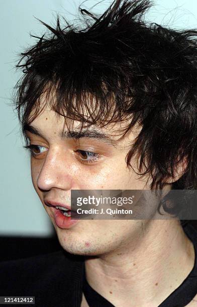 Pete Doherty during Wolfman Featuring Pete Doherty Launch New Single "For Lovers" at Virgin Megastore in London, Great Britain.