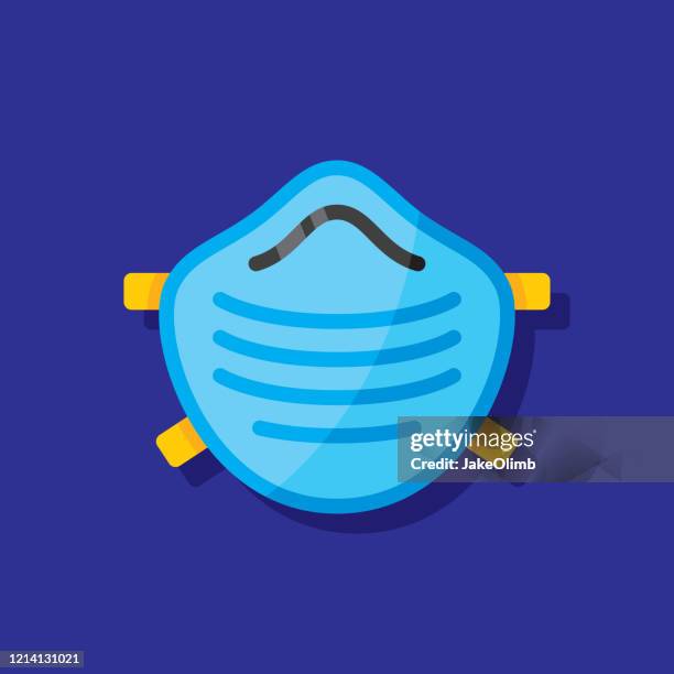 ilustraciones, imágenes clip art, dibujos animados e iconos de stock de face mask icon flat - máscara quirúrgica