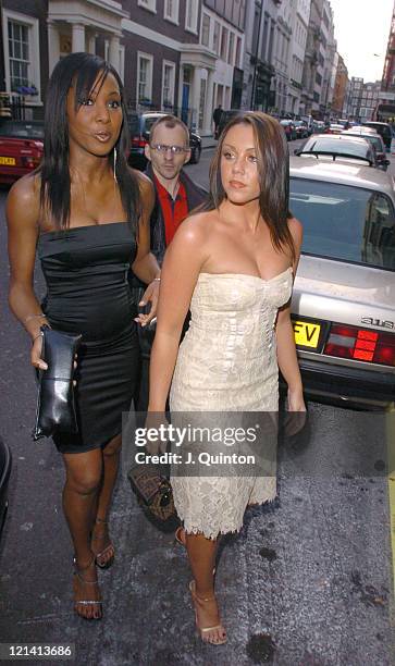 Kelli Young and Michelle Heaton of Liberty X during Dover Street Restaurant 25th Birthday - Charity Party at Dover Street Restaurant in London, Great...