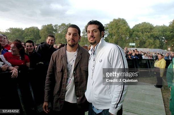 David Blaine and brother during Red Hot Chili Peppers Live in Concert - June 19, 2004 at Hyde Park in London, England, Great Britain.