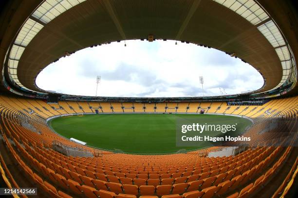 General view of Sky Stadium on March 23, 2020 in Wellington, New Zealand. Sporting codes across New Zealand have cancelled events in response to the...