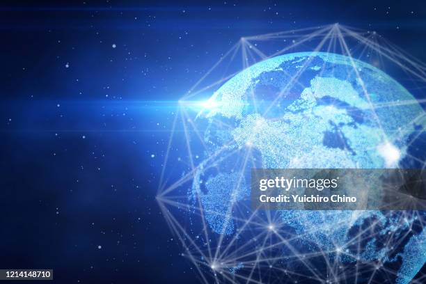 digital generated image of global connection - chain technology foto e immagini stock