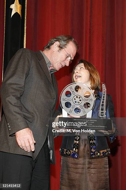 Tommy Lee Jones, Winner of the Lifetime Acheivemnt Award and SCAD President Paula Wallace