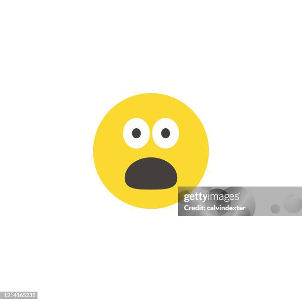 emoticon big face flat design style - shock stock illustrations