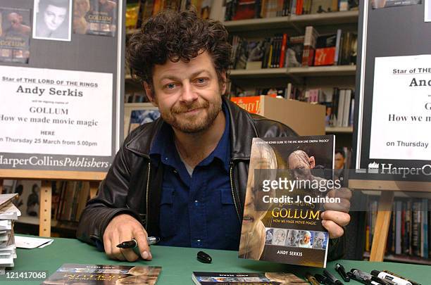Andy Serkis during Andy Serkis Signs Copies of his New Book "Gollum: How We Made Movie Magic" at Cinema Store in London, Great Britain.