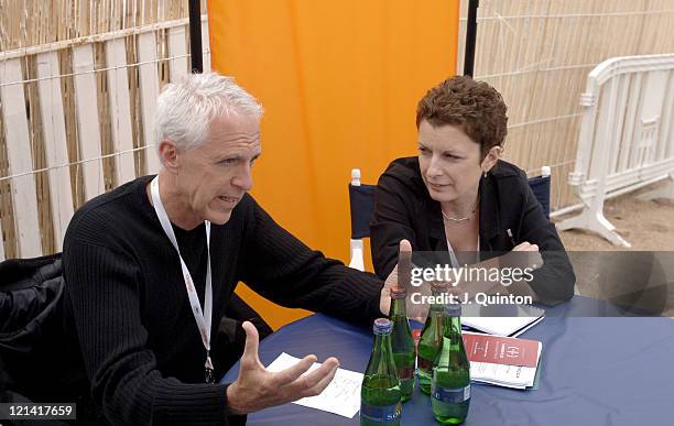 Steve Bailey and Linda James during 2005 Cannes Film Festival - American Pavilion - Day 5 at American Pavilion in Cannes, France.