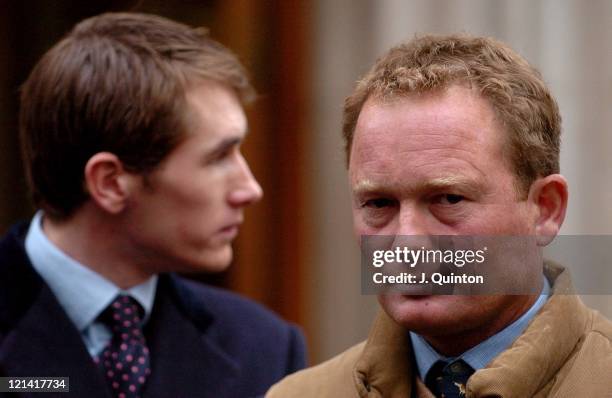 Otis Ferry, son of Bryan Ferry, and Robert Thame during Pro-hunt Eight Appear Over Commons Storming - Court Hearing at Bow Street Magistrates Court...