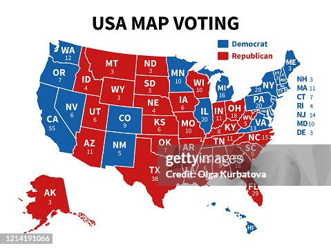 Rusticated Map Vote Usa Map Voting Presidential Election Map Each State American Electoral ...