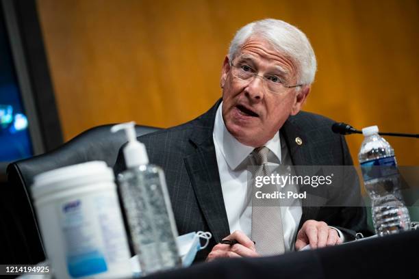Senator Roger Wicker , speaks during a Senate Environment and Public Works Committee hearing with Andrew Wheeler, administrator of the Environmental...