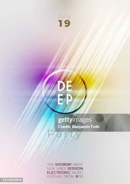 dance party banner with abstract liquid gradient circle shape - crazy house stock illustrations