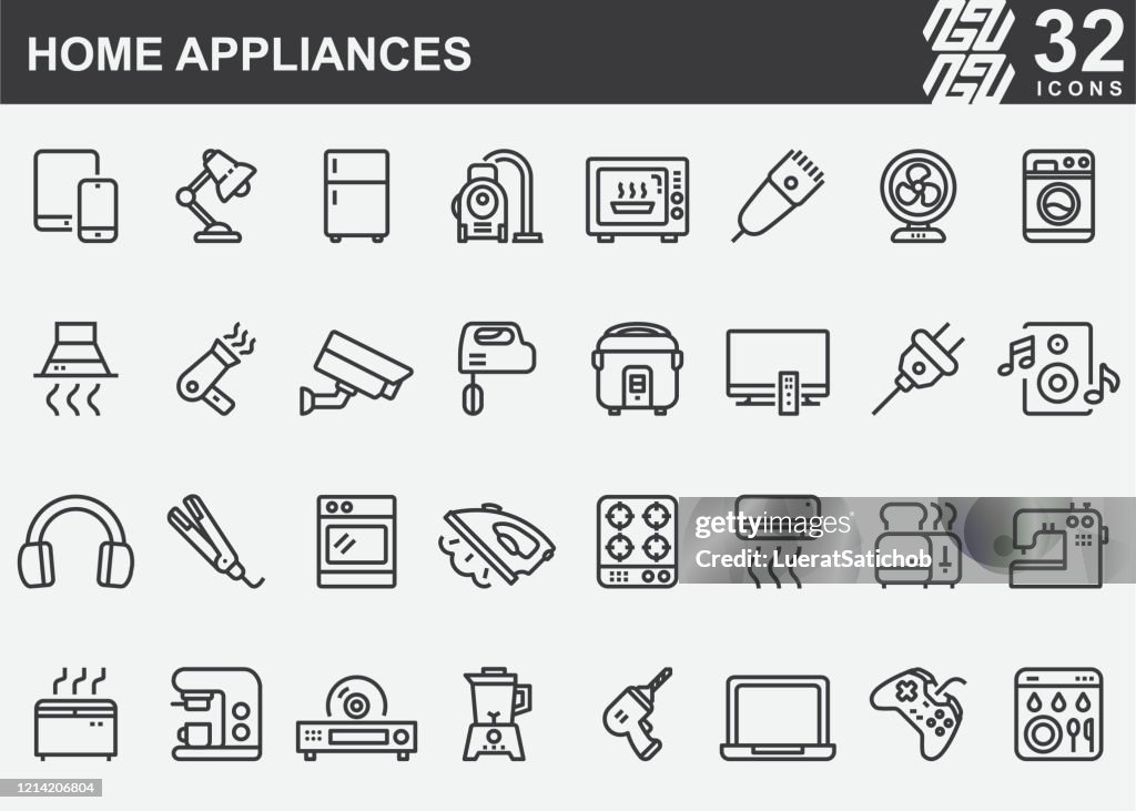 Home Appliances Line Icons