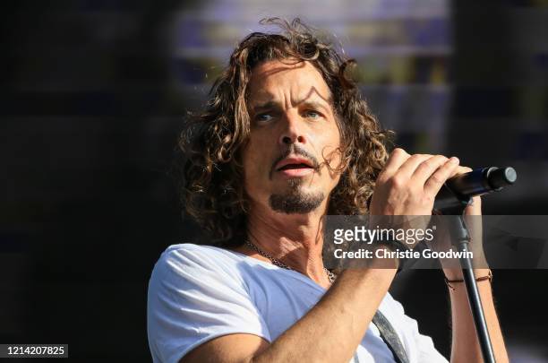 Chris Cornell of Soundgarden performs on stage at Hyde Park on July 4, 2014 in London, England.